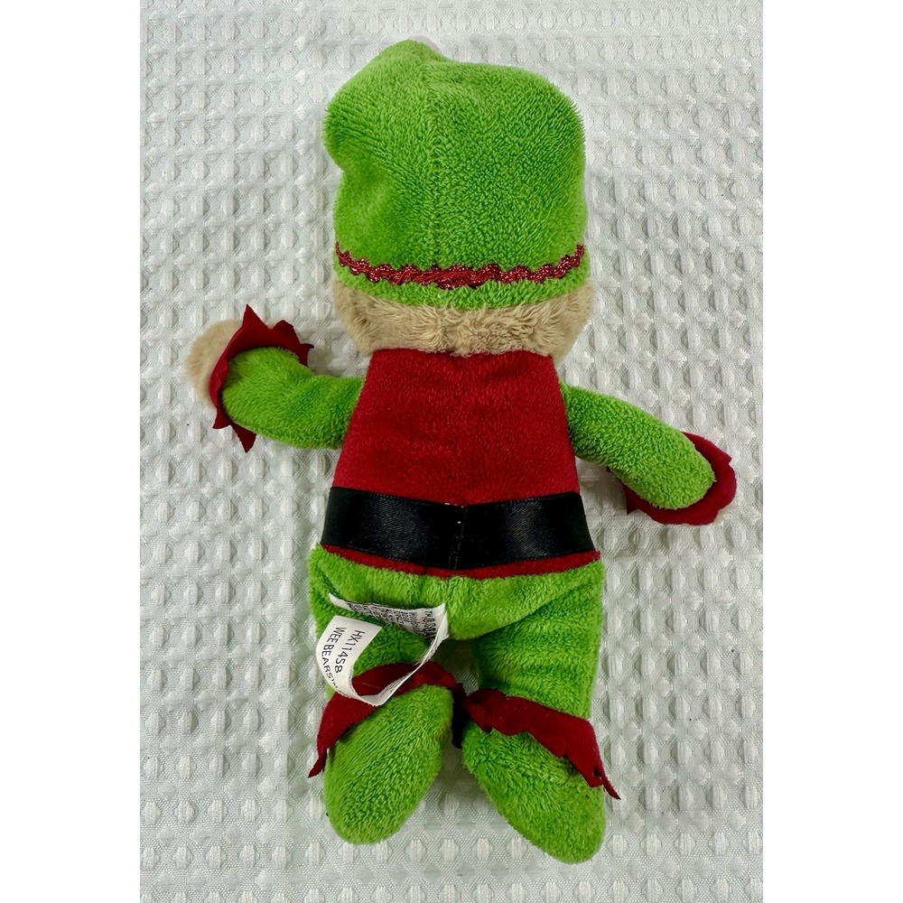 Ganz Wee Bears Elf Plush HX11458 Christmas Teddy Green Red Holiday Toy 10" - Picture 10 of 12